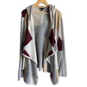 ⚜️’LANE BRYANT’ WOMEN’S BOHEMIAN COLOR BLOCK A-LINE HOODIE SWEATER⚜️